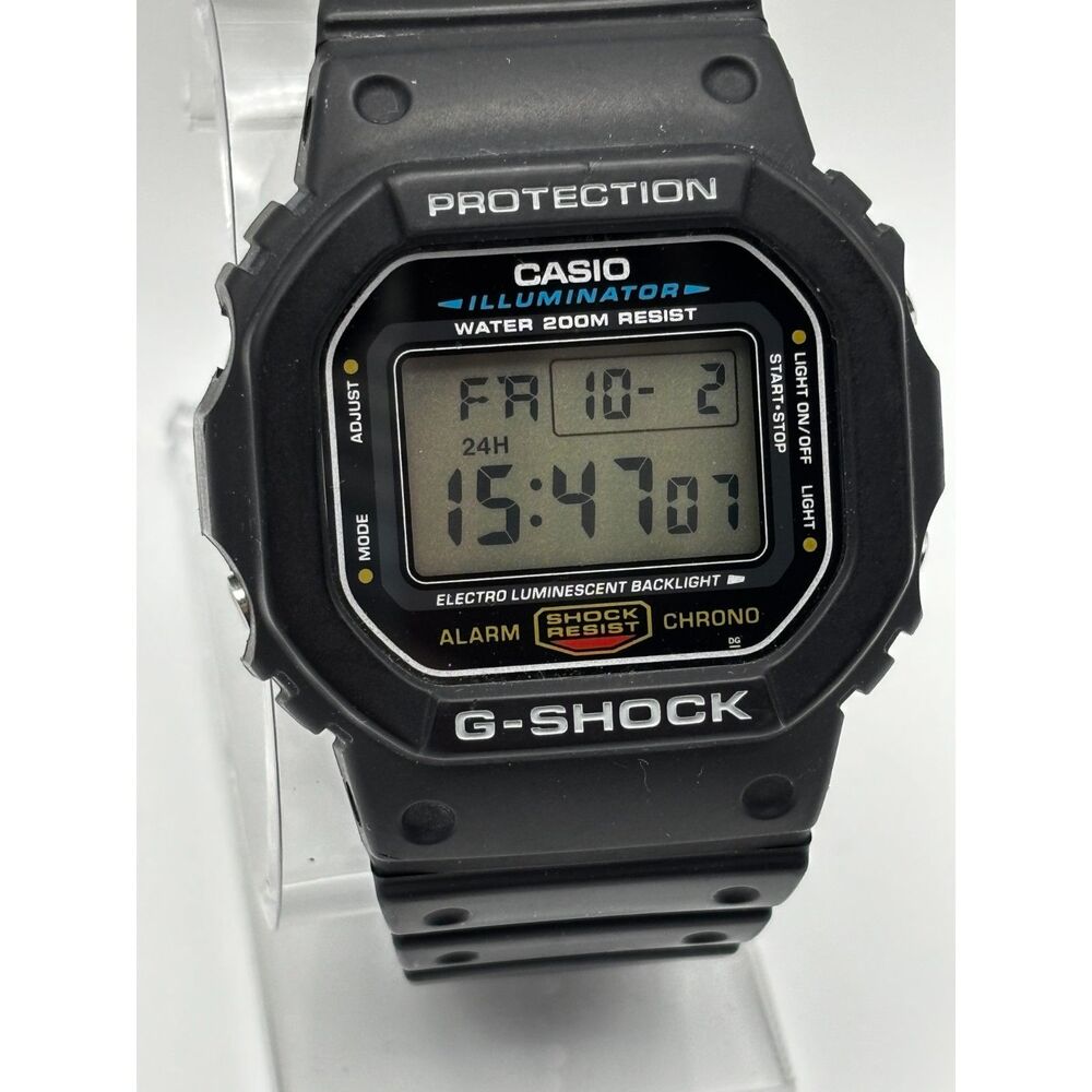 G-SHOCK DW-5600E multifunction black digital men's watch, working